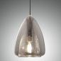 Preview: Britton Pendelleuchte in Rauchgrau aus Glas mit Gitter-Inlay Ø22cm von Fabas Luce