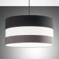 Preview: Arona wohnliche Pendelleuchte mit 55cm Stoff-Lampenschirm in dunkelgrau/taubengrau von Fabas Luce