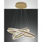 Preview: Palau LED-Pendelleuchte in Doppel-Ringform in Gold up&downlight dimmbar Ø40+60cm von Fabas Luce