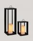 Preview: New Garden SIROCO kabellose tragbare Metall-Laterne 50cm schwarz Akku dimmbar Fernbedienung In&Out IP54