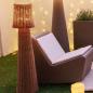 Preview: New Garden Dekorative Rattan Stehleuchte Lola 110 Nature 110cm hoch aus Naturfasern Rattan, warmweißes Licht mit Akku, IP54 In & Out