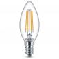 Preview: PHILIPS E14 LED Filament Leuchtmittel Kerzenform 6.5W wie 60W warmweiss klar