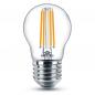 Preview: PHILIPS E27 LED Tropfen Lampe klar mit Filamentfäden 6.5W wie 60W warmweisses Licht