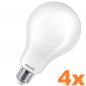 Preview: 4er Sparset Extrem helle PHILIPS E27 A95 LED Glühbirne in Mattweiß 23W wie 200W universalweißes Licht