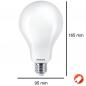 Preview: 4er Sparset Extrem helle PHILIPS E27 A95 LED Glühbirne in Mattweiß 23W wie 200W universalweißes Licht