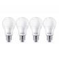 Preview: 4er Set PHILIPS LED-Lampen E27 Standardfassung 8W wie 60W Warmweißes Licht - augenschonend