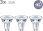 Preview: 3er Set Philips LED GU10 PAR16 Reflektor 3.5W wie 35W 2700K Warmweiß - Abstrahlwinkel mit 36 Grad