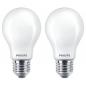Preview: 2er-Pack blendfreie PHILIPS E27 LED Lampen in Glühbirnenform weiß satiniert 4.5W wie 40W warmweiss