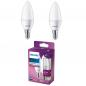 Preview: 2er Set Philips LED Kerzenlampe E14 B35 4,9W 4000K Neutralweiß matt