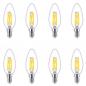 Preview: 8er Sparpack PHILIPS LED Kerzen Lampe E14 3,4W wie 40W WarmGlow dimmbar 2700K-2200K warmweiß