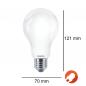 Preview: Leistungsstarke PHILIPS E27 CorePro LED Lampe in Birnenform 17,5W wie 150W warmweißes Licht & mattiertes Glas
