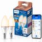 Preview: 2er-Pack Philips WiZ Smart LED-Kerzen C37 E14 2×4,9W wie 40W 2×470lm 2700–6500K dimmbar WiFi