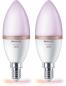 Preview: 2er-Pack Philips WiZ Smart LED-RGB-Kerzen C37 E14 2×4,9W wie 40W 2×470lm 2200–6500K dimmbar WiFi Bluetooth