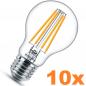 Preview: 10er Pack PHILIPS E27 klare sparsame LED Filament Lampe 7W wie 60W 2700K warmweißes Licht