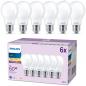 Preview: Philips Set mit 6x LED Lampen E27 A60 7W = 60W 806lm 2700K Warmweiß Leuchtmittel birnenform matt Sparset