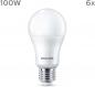 Preview: 6er Set matt PHILIPS LED Lampe E27 A67 13W = 100W 1521lm 4000K kaltweiß