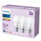 Preview: 3er Set PHILIPS LED E27 A60 8W = 60W 806lm 2700K warmweiß