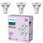 Preview: Philips LED-Spotlampen Set 3x GU10 PAR16 4,6W 2700K Warmweiß 36° – energieeffiziente Reflektor Spots für wohnliche Akzent- und Raumbeleuchtung