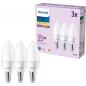 Preview: 3er Set PHILIPS LED Kerze E14 3W = 25W 250lm 2700K warmweiß matt