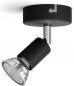 Preview: Philips 1er Limbali Decken-/Wandspot in Schwarz mit 1 x GU10 Fassung IP20 - GU10 Leuchtmittel nicht enthalten