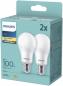 Preview: 2er Set PHILIPS LED Lampen E27 A60 13W = 100W 1521lm 2700K warmweiß
