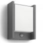 Preview: Philips ultraeffiziente Outdoor Wandleuchte Arbour mit Sensor 3,8 W mit warmweißem Licht IP44 anthrazit