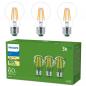 Preview: 3er Set Philips LEDclassic Ultra Efficient A60 E27 4W wie 60W 640lm 2700K Klar