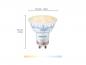Preview: PHILIPS WiZ Smart LED GU10 4,7W wie 50W 345lm 2700–6500K dimmbar Matter Glas