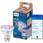 Preview: PHILIPS WiZ Smart LED GU10 4,7W wie 50W 345lm RGB+CCT 2200–6500K 36° dimmbar WLAN Bluetooth Matter Glas