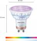 Preview: PHILIPS WiZ Smart LED GU10 4,7W wie 50W 345lm RGB+CCT 2200–6500K 36° dimmbar WLAN Bluetooth Matter Glas