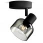 Preview: Philips 1er Sleet Decken-/Wandspot in Schwarz IP20 - E14 Fassung - aus Glas und Metall