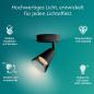 Preview: Philips 1er Cleft Decken-/Wandspot in Schwarz IP20 - GU10 Fassung - aus Glas und Metall