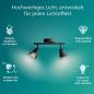 Preview: Philips 2er Cleft Decken-/Wandspot in Schwarz IP20 - GU10 Fassung - aus Glas und Metall