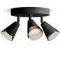 Preview: Philips 3er Cleft Decken-/Wandspot in Schwarz IP20 - GU10 Fassung - aus Glas und Metall