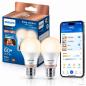 Preview: 2er-Pack PHILIPS WiZ Smart LED A60 8W wie 60W E27 806lm Tunable White 2200–6500K dimmbar WLAN Bluetooth Matter
