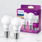 Preview: 2er-Pack Philips LED Classic A60 E27, 9,5 W wie 75 W, 1.055 lm, 2700 K, matt