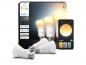 Preview: 3er Philips Hue White Ambiance E27 Lampen 6W wie 60W - tubable white dimmbar