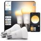 Preview: 2er Set Philips Hue White E27 LED Lampen 8,1W wie 75W warmweißes bis kaltweißes dimmbares Licht