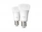Preview: 2er Set Philips Hue E27 LED Lampen 9,5W wie 75W warmweißes Licht dimmbar