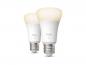 Preview: 2er Set Philips Hue E27 LED Lampen 9,5W wie 75W warmweißes Licht dimmbar