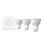Preview: Philips Hue White & Color Ambiance Starter Set mit 3 x GU10 RGBW Lampen 4,2W wie 35W & Bridge