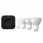 Preview: Philips Hue White & Color Ambiance Starter Set mit 3 x GU10 RGBW Lampen 4,2W wie 35W & Bridge Pro &  Dimmschalter