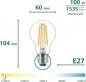 Preview: 3er Set Philips LEDclassic UltraEfficient A60 E27 7,3W 1535lm 2700K Klar – extrem effiziente Filamentlampe wie 100 Watt