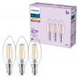Preview: 3er Set Philips LED Kerzenlampe B35 E14 4W 470lm 2700K Klar – wie 40 Watt