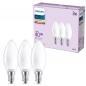 Preview: 3er Set Philips LED Kerzenlampe B35 E14 4W 470lm 2700K Frosted – wie 40 Watt