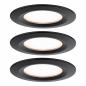 Preview: Paulmann 93081 LED Einbauleuchte Nova Plus Coin Basisset modern starr Spritzwasser geschützt rund 78mm Coin 6W 230V dimmbar warmweiß Schwarz matt