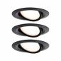 Preview: Paulmann 93082 LED Einbauleuchte Nova Plus Coin Basisset modern IP65 rund  6W dimmbar warmweiß Schwarz matt