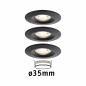 Preview: Paulmann 93084 LED Einbauleuchte Nova Mini Coin Basisset modern starr rund 66mm Coin 3x4W warmweiß Schwarz matt