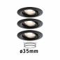Preview: Paulmann 93085 LED Einbauleuchte Easy Dim Nova Mini Plus Coin Basisset modern schwenkbar rund 66mm 15° Coin 4W warmweiß Schwarz matt