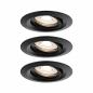 Preview: Paulmann 93085 LED Einbauleuchte Easy Dim Nova Mini Plus Coin Basisset modern schwenkbar rund 66mm 15° Coin 4W warmweiß Schwarz matt